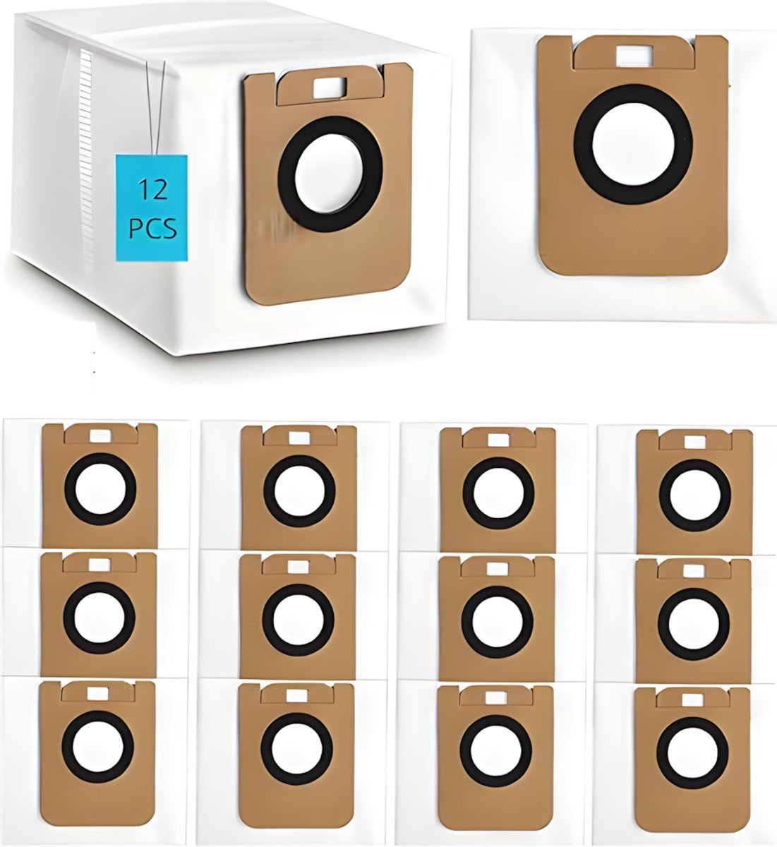 PolkaHome® 12 stofzakken geschikt voor Dreame D10 Plus, D10s Plus, L10 Plus en Z10 Pro – duurzame vervangingsstofzakken voor robotstofzuigers