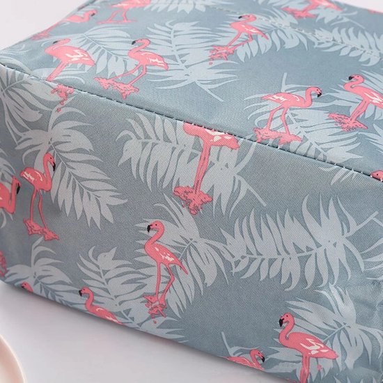Lunchbag voor Kinderen - Flamingo - Blauw - Roze Koeltas - Thermo Tas - Lunch Bag - Rits - Meisje van Merkloos — afbeelding 3