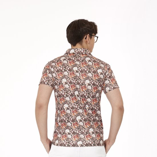 Func Factory mannen Polo orange flower maat L van Func Factory — afbeelding 2