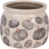 Clayre & Eef Pot de fleurs Ø 16x13 cm Beige Gris Céramique Citrouille