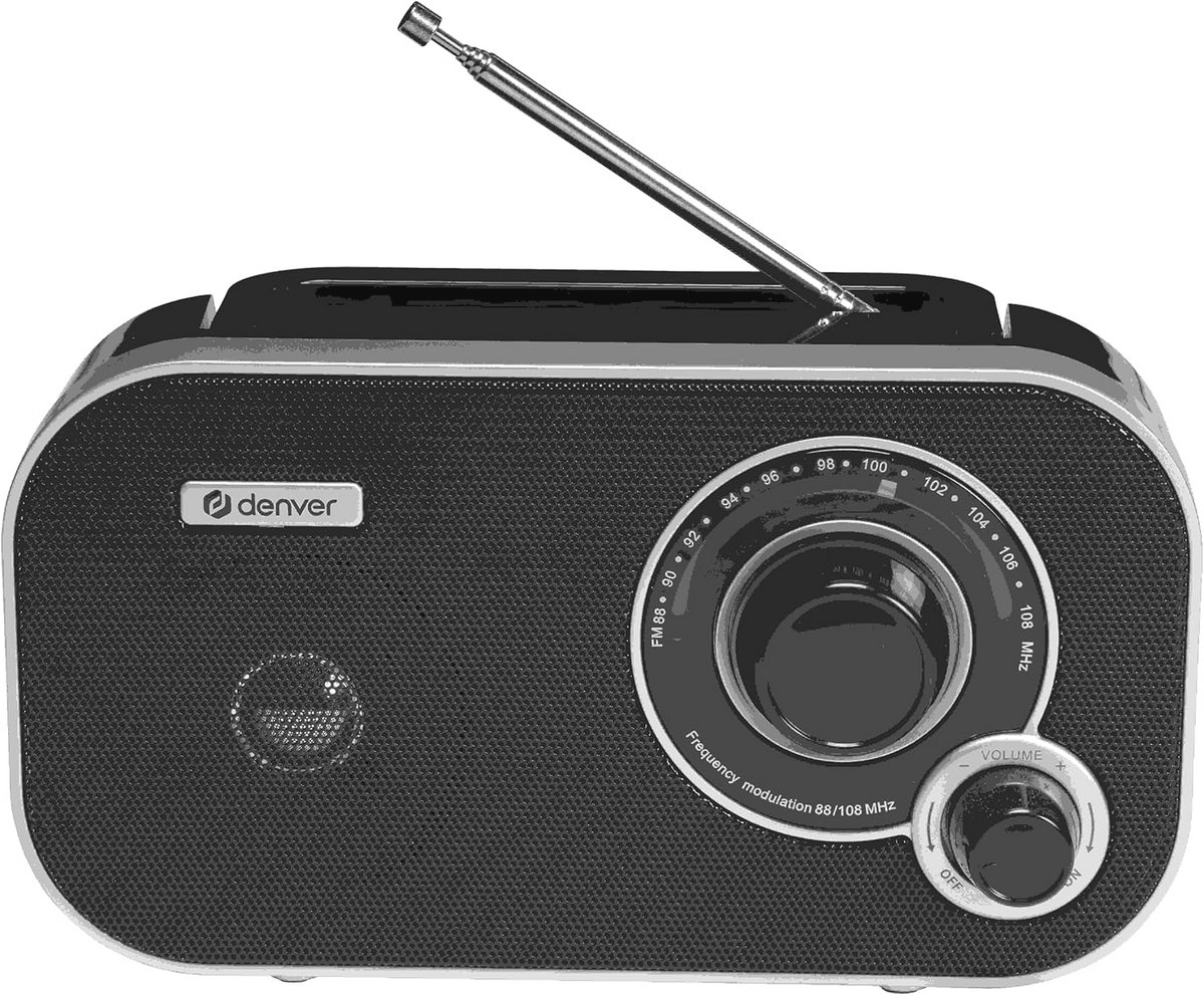 FM-radio met analoge tuning - Zwart