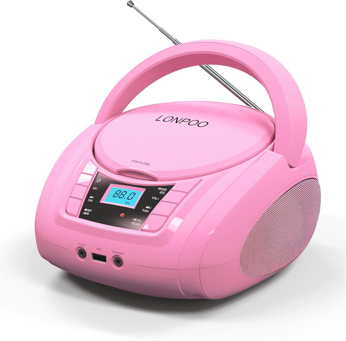 Draagbare CD-speler Boombox voor Kinderen met Bluetooth en FM Radio