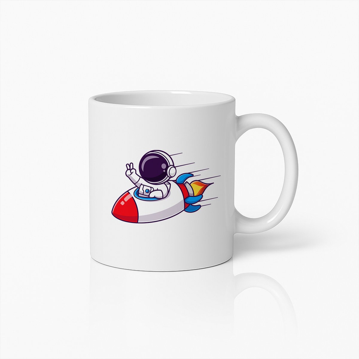 Schattige Astronaut Raket Mok – Ruimtereis Koffiebeker voor Ruimteliefhebbers