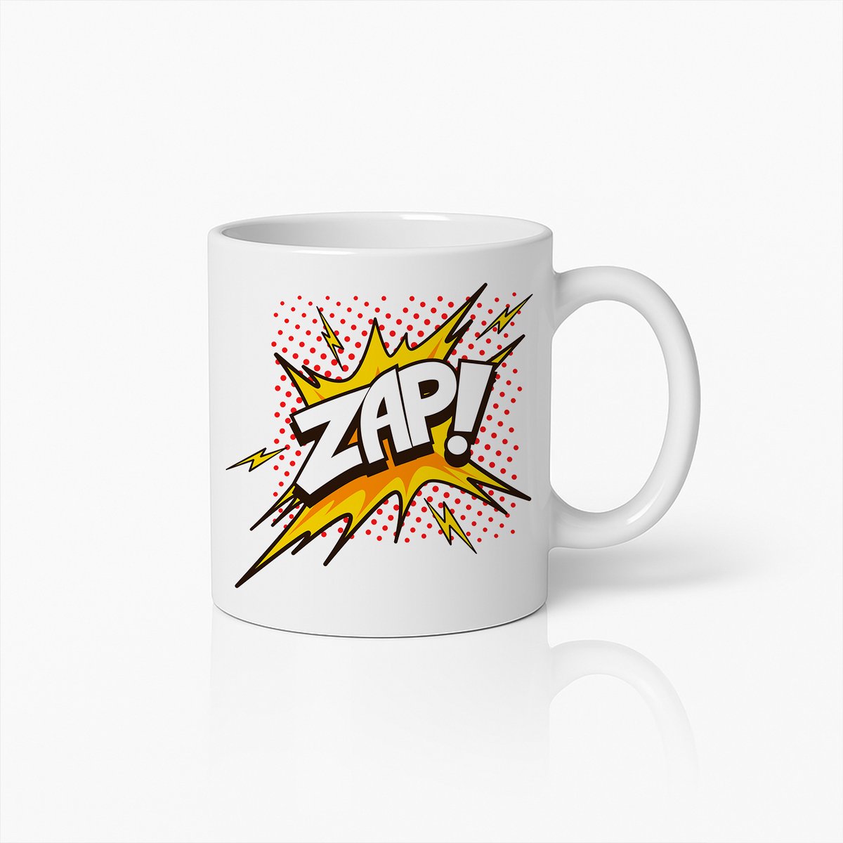 Zap Stripstijl Mok – Retro Pop Art Koffiebeker voor Stripfans