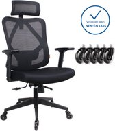 Ergonomische Bureaustoel met Hoofdsteun - Bureaustoelen voor Volwassenen - Office Chair - Gamestoel - Kantoorstoel - Volledig Verstelbaar - Incl. 3D-verstelbare Armleuningen & Verstelbare Lendensteun Incl. Stille Anti-kras wielen harde/zachte vloeren