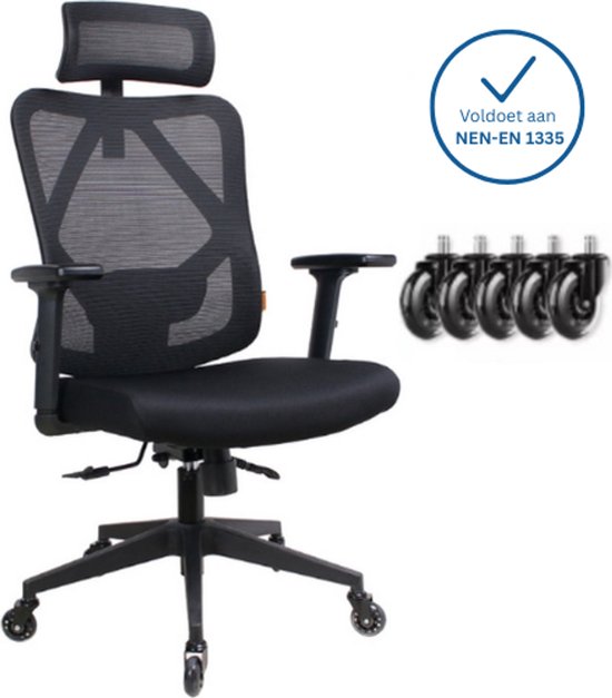 Ergonomische Bureaustoel met Hoofdsteun – Office Chair – Kantoorstoel – Volledig Verstelbaar