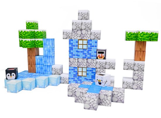Magna Minds - Magnetic Cubes - Winter - Magnetisch Speelgoed - 93 stuks - Constructie speelgoed - Magnetische tegels - Montessori speelgoed - Magnetic toys - Magnetische bouwstenen - Speelgoed Kinderen