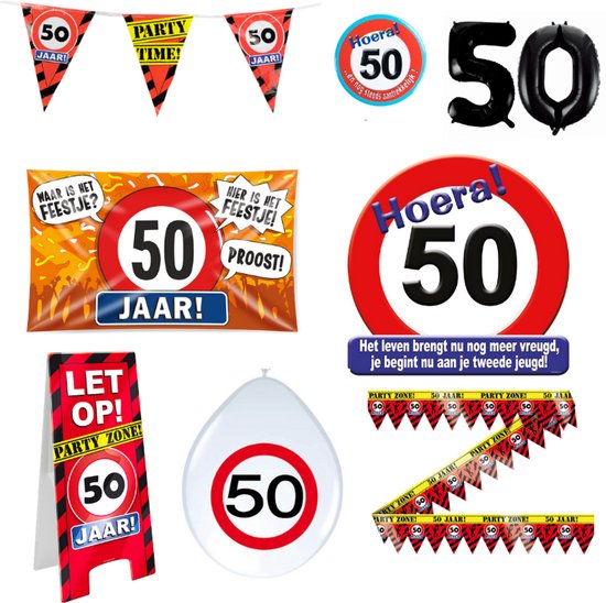 Verkeersbord vlaggenlijn 60 jaar 10 meter - | Celebrate Online