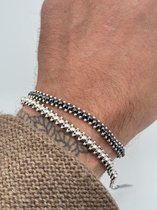 Spadarella Gioielli - SPBR193 - Bracelet - Argent 925 - 6 mm - Hématite gris foncé - 19 Cm - Femme - Homme - Made in Italy