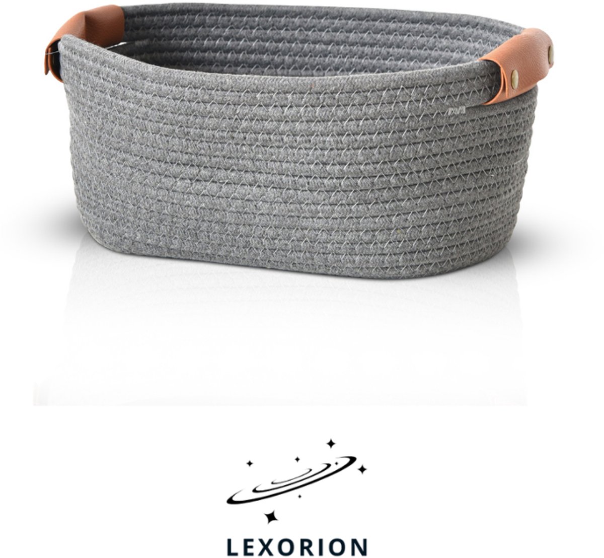 Lexorion Natura - Opbergmand - Katoenen Opbergmand - Donkerblauw - Maat M - 30x21x14 cm - Speelgoedmand & Badkamer Opberger - Milieuvriendelijke