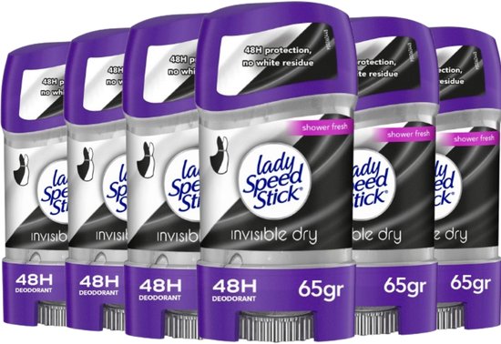 Lady Speed Stick Gel Déodorant Protection Invisible Stick - Votre Secret Pour Des Jours De Fraîcheur Invisible Et De Soins 6 x 65 g Gel