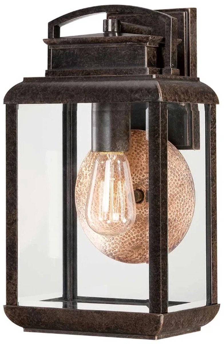 Quoizel LED Wand Buitenlamp Byron | 1X E27 Max 60W | IP44 | Dimbaar | Imperial Bronze with Copper Reflector
