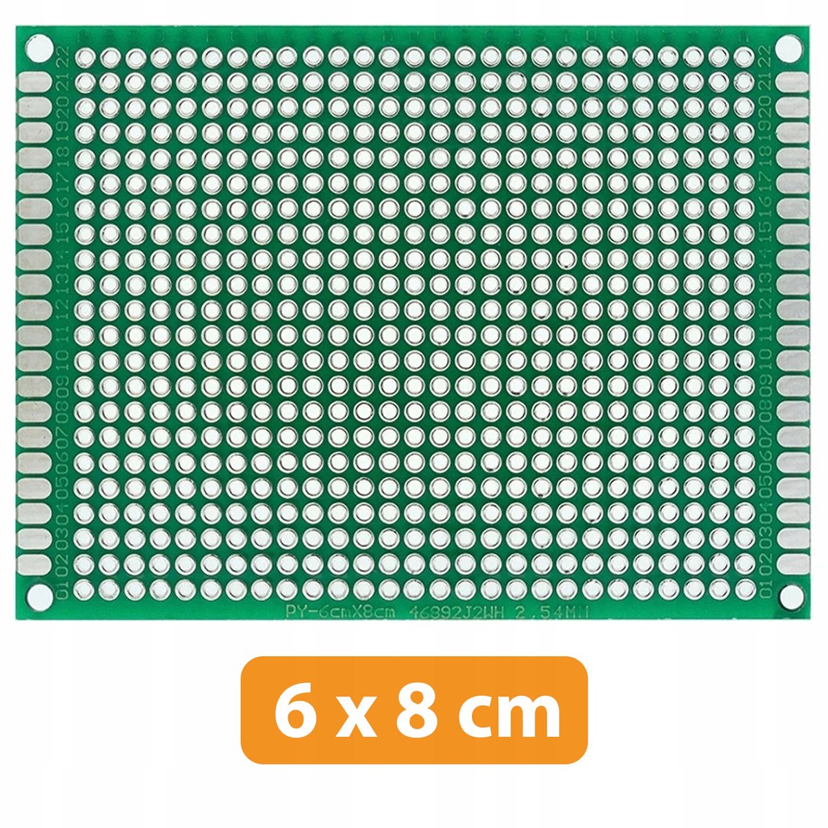 Dubbelzijdig universeel printplaatje voor prototypes 60 x 80 mm (groen)