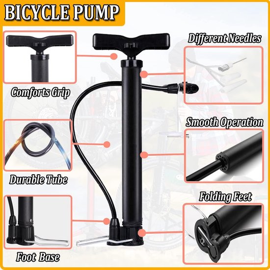 Fietspomp- Fietspomp Voor Fietspompen voor Engelse, Schrader en Presta ventielen - Adaptoren voor Waterspeelgoed en Ballen — afbeelding 3