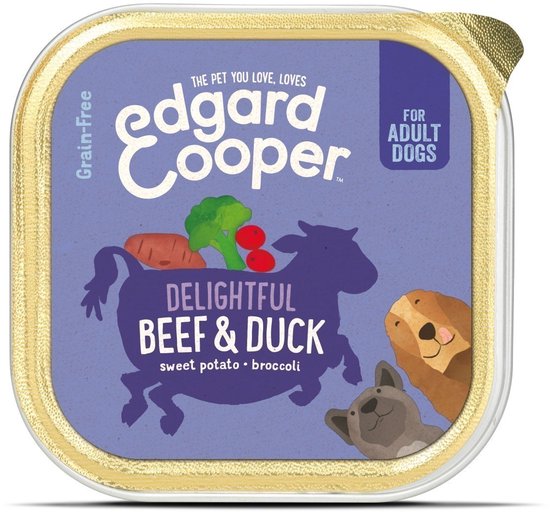 Edgard & Cooper Kuipje Honden Natvoer Hondenvoer Rund - Eend - 11 x 150 gr - Voordeelverpakking