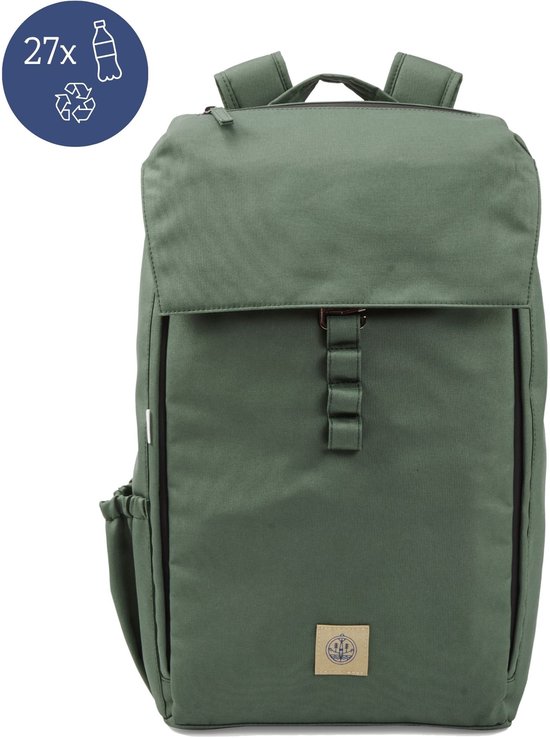 The BlueWave Collective - Re.27 Cycle | Daypack - Laptop Rugzak tot 16 inch - Gerecycled Plastic - Rugtas 25 L - Waterdicht en Duurzaam - Groen