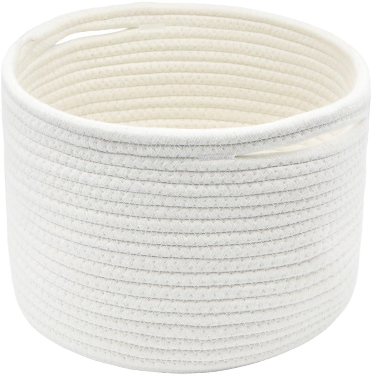 Ibenzoa® Multifunctionele Kleine Gevlochten Opbergmand voor Kinderen en Huishoudelijk Gebruik, 24 x 18 cm, Wit