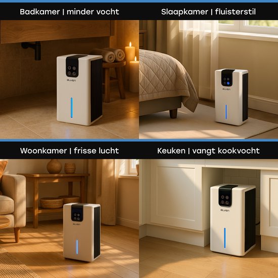 Ølven - Déshumidificateur - Déshumidifie jusqu'à 0,7L par jour - Déshumidificateur - Silencieux - Mode nuit - Wit