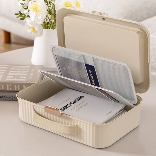 Luxaliving Waterdichte Document Opbergdoos | Stofdichte Reisorganizer | Grote Opbergdoos -opbergtas Beige