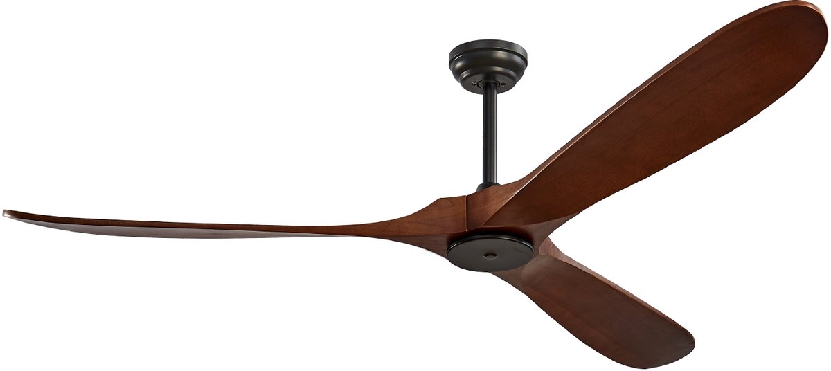 72 Inch Plafondventilator, Zonder Licht, Afstandsbediening met 6 Snelheden, 3 Houten Bladen, Omkeerbare Gelijkstroommotor, Moderne, Inbouwbare Buitenventilator voor Slaapkamer, Woonkamer en Terras, Binnen/Buiten – foto 3