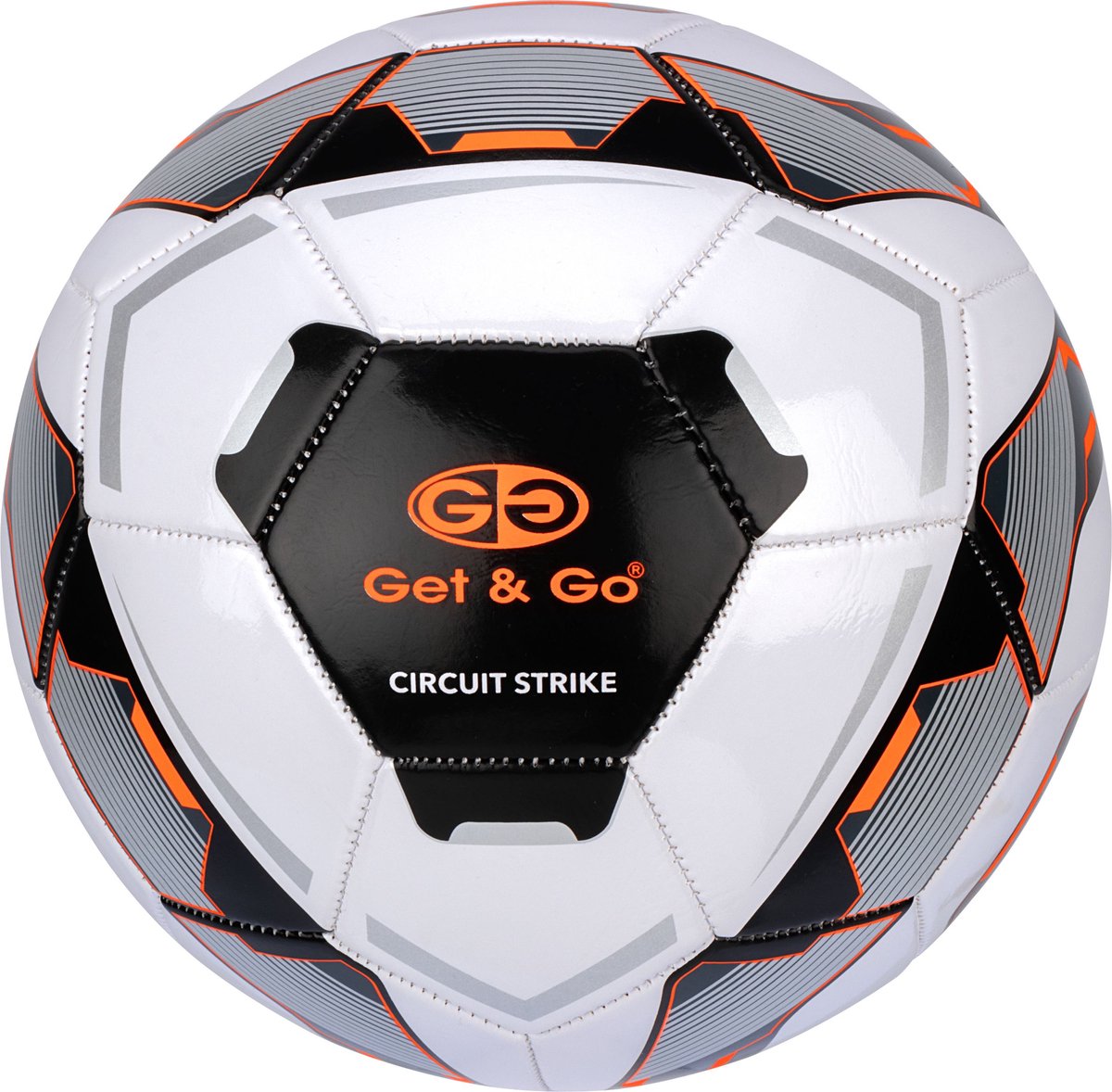 Get & Go Voetbal - Circuit Strike - Wit/Zwart - Maat 5 - Ø ca. 22 cm