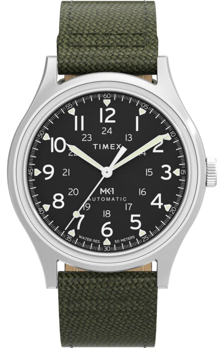 Timex Military MK1 TW2Y07800 Horloge - Leer - Groen - Ø 40 mm