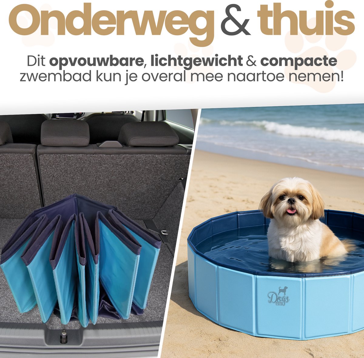 Dogs&Co® Hondenzwembad 120x30 cm Blauw - Zwembadje voor huisdieren - Honden zwembad - Hondenbad - Bad voor Honden en kinderen - Opzet zwembad - 120x30cm - Blauw thumbnail 8