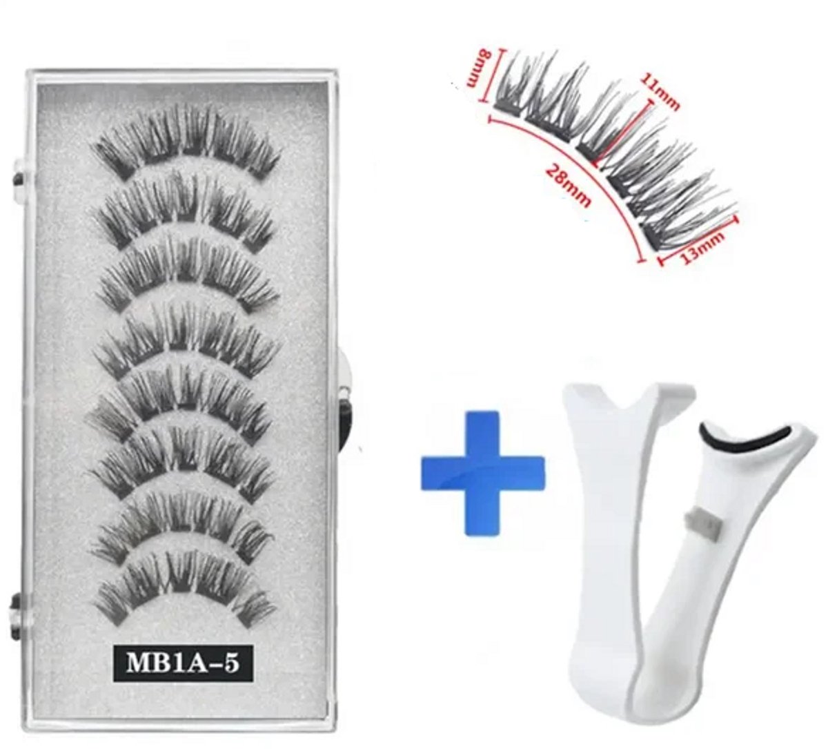 LuukyBB - 8 x Classy Magnetische Wimpers - Wimper met Applicator Nijptang - Zonder Eyeliner Magnetic Lashes - Glassylook Look - Geen Lijm - Waterproef Waterproof