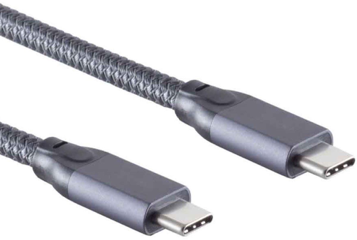 USB-C Kabel - USB 3.2 Gen 2x2 - 100W PD - Nylon Sleeve - Pro - 5 meter - Zwart