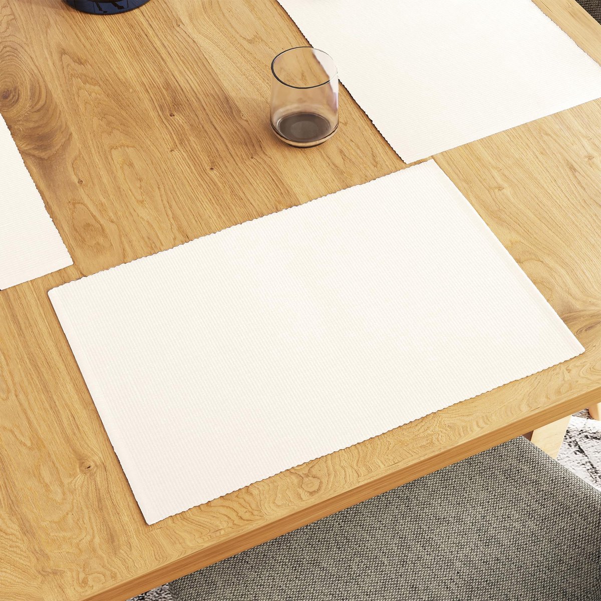 Unyqoos® Set van 6 Luxe Placemats in Elegant Effen Wit voor de Eettafel
