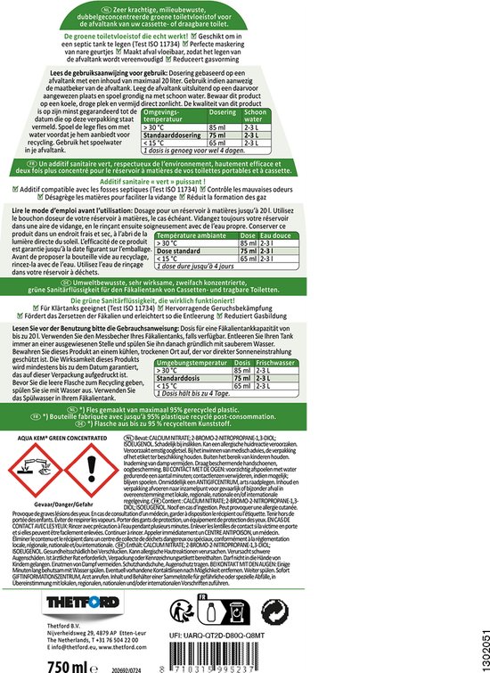 Thetford Aqua Kem Green - Concentrated - 0,75L van Thetford — afbeelding 2