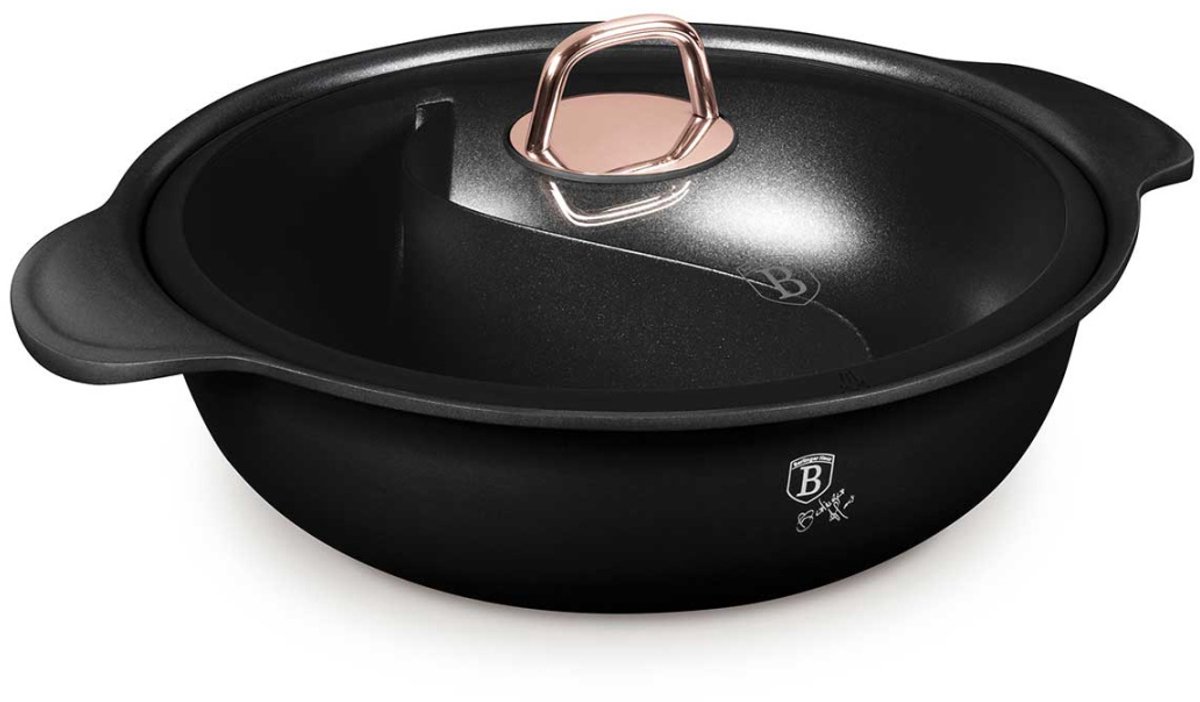 TITANIUM HOT POT MET DEKSEL 30CM BERLINGER HAUS BH-8627 BLACK ROSE