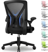 Elekiatech Ergonomische Bureaustoel - Bureaustoel - Opklapbare Armleuningen - Bureaustoelen voor Volwassenen-150 Kg-Zwart