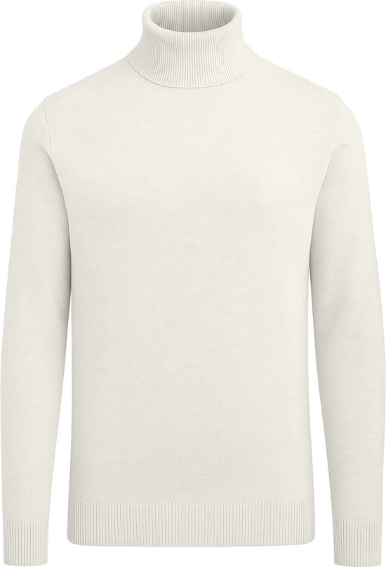 Vercate - Col roulé de luxe - Blanc cassé - Coupe Regular - Pull en tricot pour homme - Taille: XXL