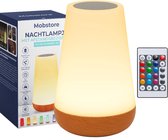 Nachtlampje - Oplaadbaar nachtlampje kinderen - Afstandsbediening - 16+ kleuren - Tijdfunctie - Wake-up Light - Sfeerlamp - Leeslamp - Tafellamp slaapkamer - Nachtlampje volwassenen - Touch bediening- 15CM - Dimbaar - Draadloos - Nachtlampje baby