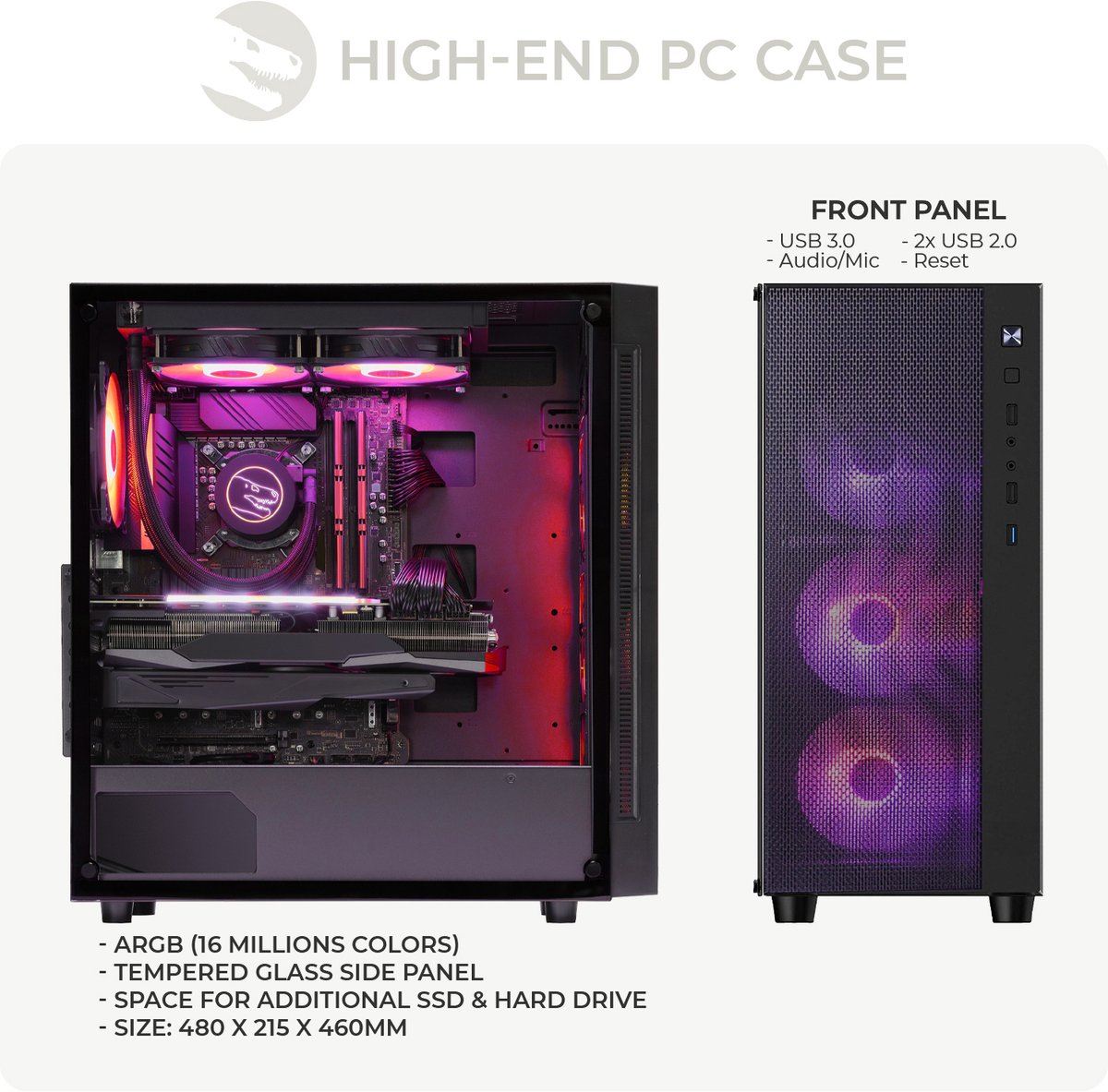 Sedatech Advanced Gaming PC Waterkoeling Compact • AMD Ryzen 7 5700X 8x 3.4GHz • Geforce RTX5060Ti • 32Gb RAM • 1Tb SSD M.2 • WiFi • Windows 11 • Desktop computer thumbnail 4