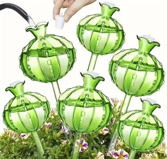 Arrosoirs goutteurs Plantes - 6 pièces - Système d'irrigation automatique - Arrosoirs en forme de cactus - Plantes d'intérieur et Jardin - Vert