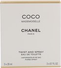 Verpakking van Chanel Coco Mademoiselle Eau de Toilette Twist and Spray.