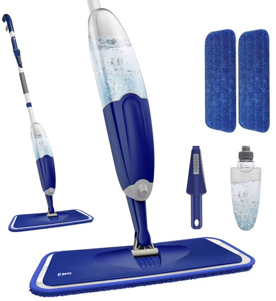 BOTC Dweil - Dweilsysteem - Vloerreiniger - 2 IN 1 Mop - Dweilset Met Spray functie - Donkerblauw