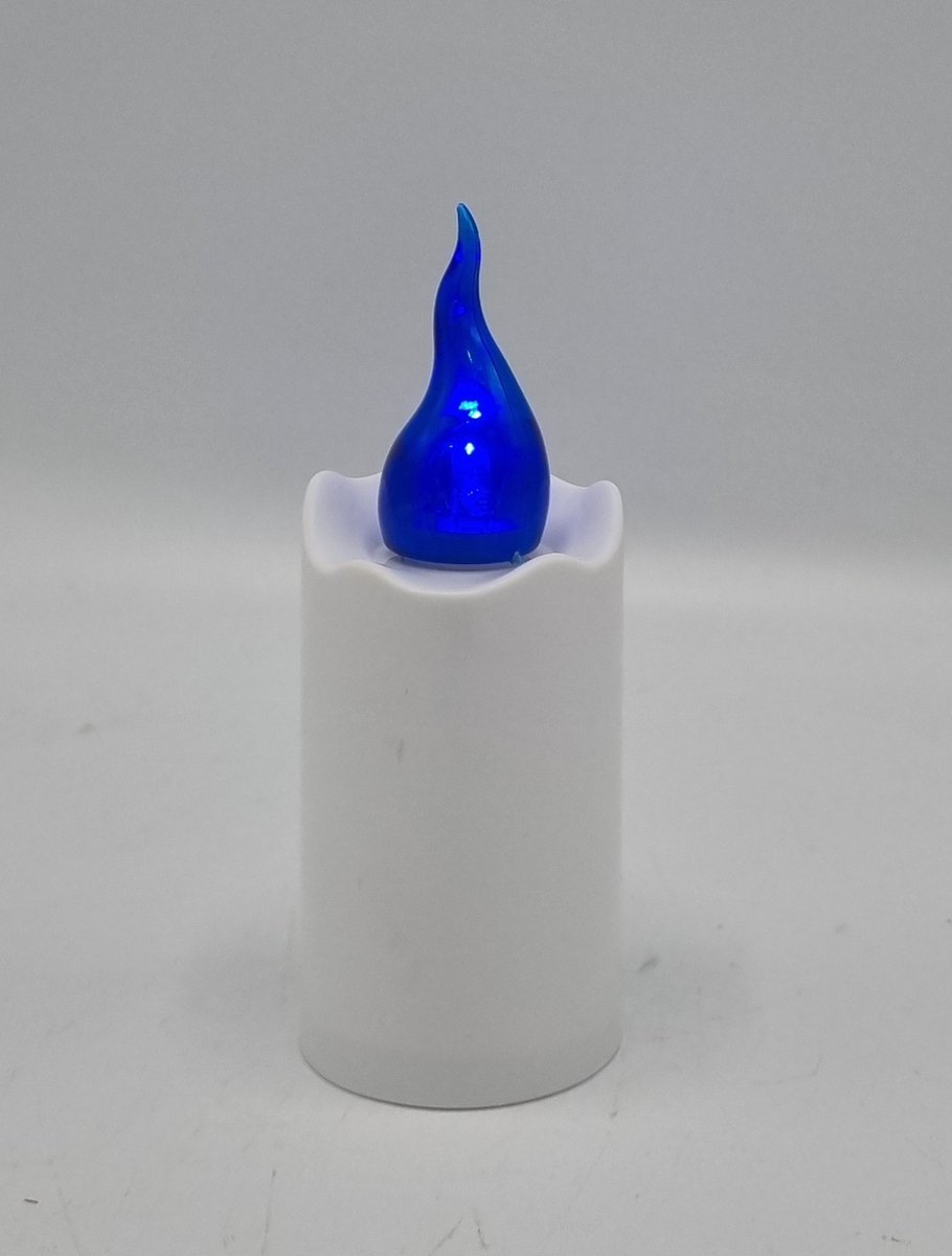 Led kaars - S9 - Blauw - 1200 branduren - Inclusief batterij - Flikkerend vlam
