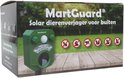 Doos van MartGuard Solar dierenvrjager voor buiten. Groene dierenvrjager op de doos, met Nederlandse vlag en tulpen.