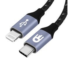 Drivv USB C Oplaadkabel - USB C naar 8 Pin Kabel - Snellader - Oplader kabel - Nylon - Grijs - 2 meter