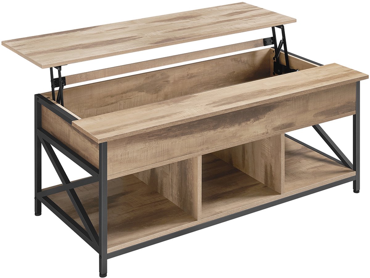 Songmics Salontafel – Met Open en Verborgen Opbergruimte – Moderne Tafel bruin