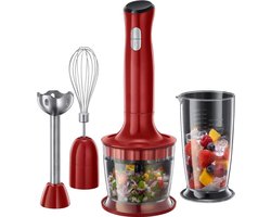 GTB® Staafmixer Set – Staafmixer Braun – Staafmixer met Hakmolen – Rood – 26cm x 17cm x 25cm