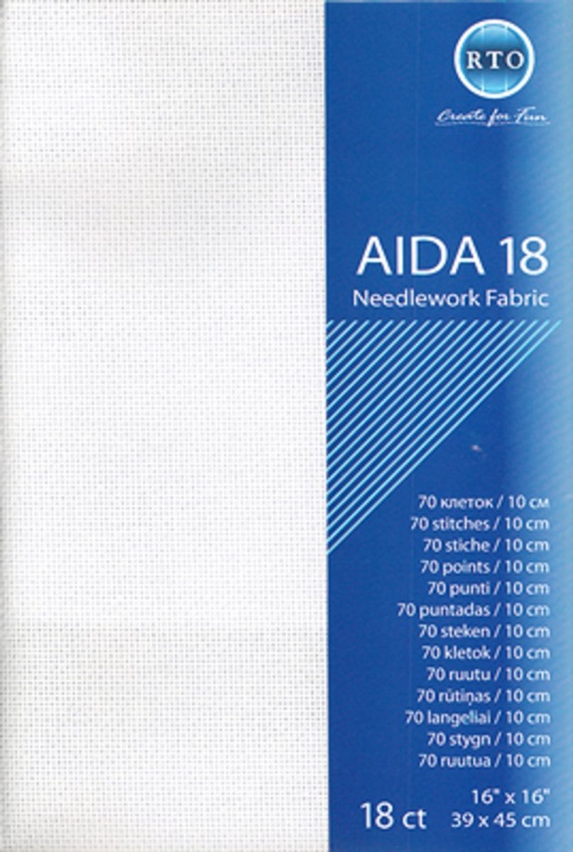 BORDUURSTOF AIDA 18 COUNT - WIT - RTO - PRECUT