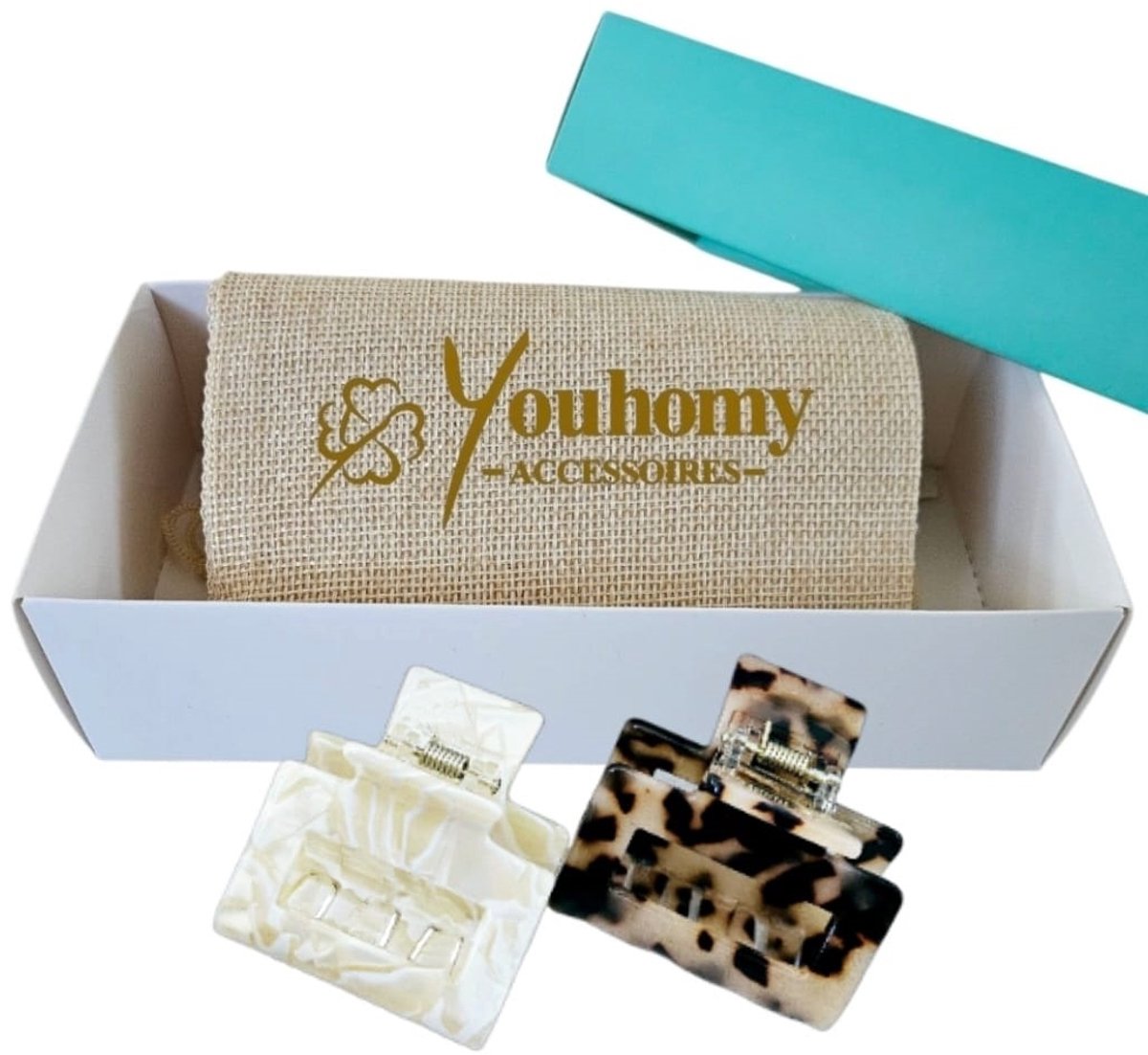 Dames Haarklemmen 2 stuks-Combiset 2x 53mm Hairclip Craw two pieces- Youhomy ACCESSOIRES Haarklemmen- Haarklauw voor vrouwen, Dames | Cadeau set haarklemmen