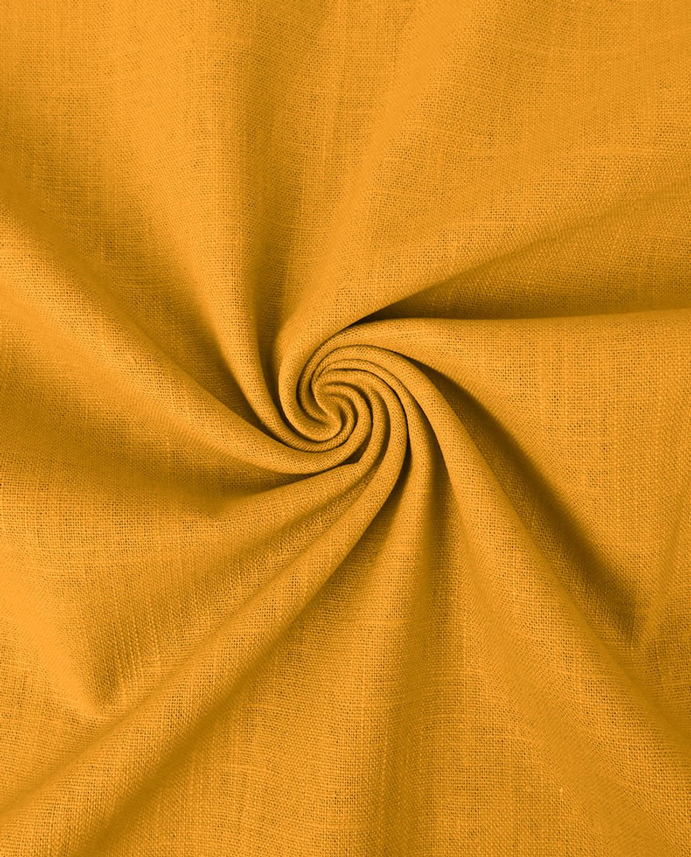 Gewassen Linnen Stof Uni per Meter – Oker Geel – Natuurlijk & Ademend – 100% Linnen – Voor Kleding & Interieur