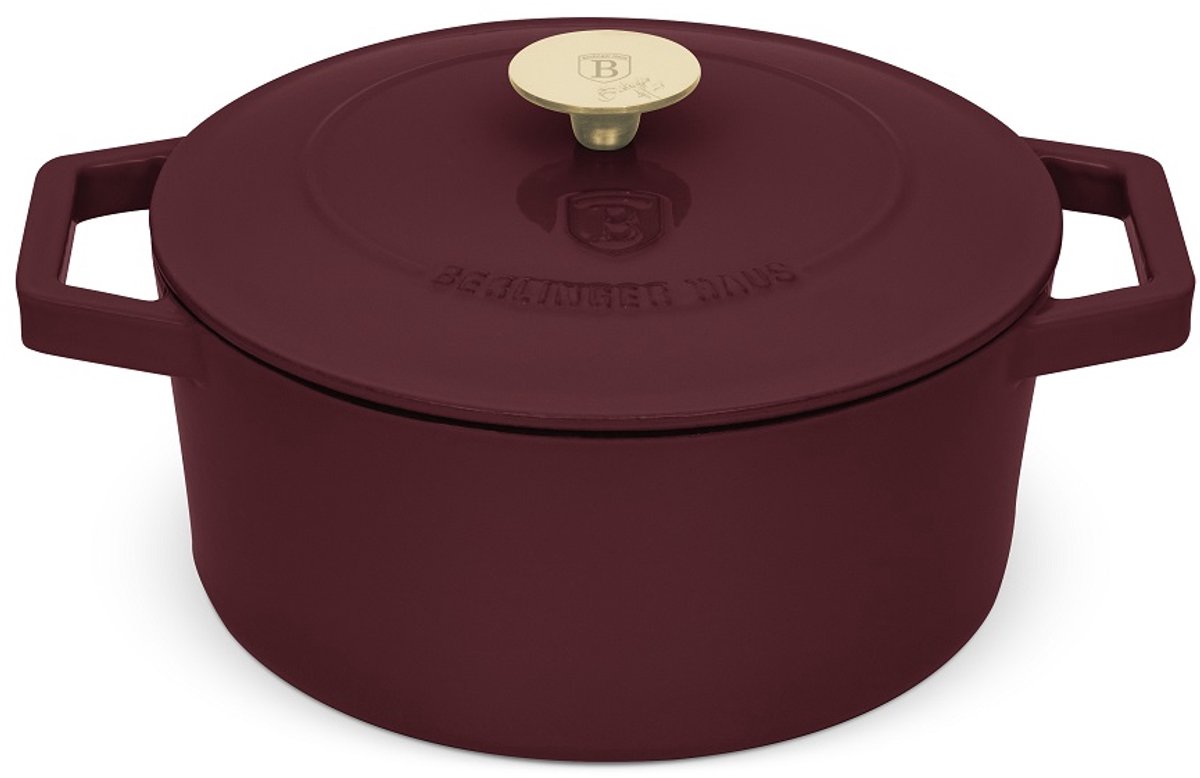 Berlinger Haus 6542 - Gietijzeren braadpan - Leonardo collection - 24 cm - Bordeau rood