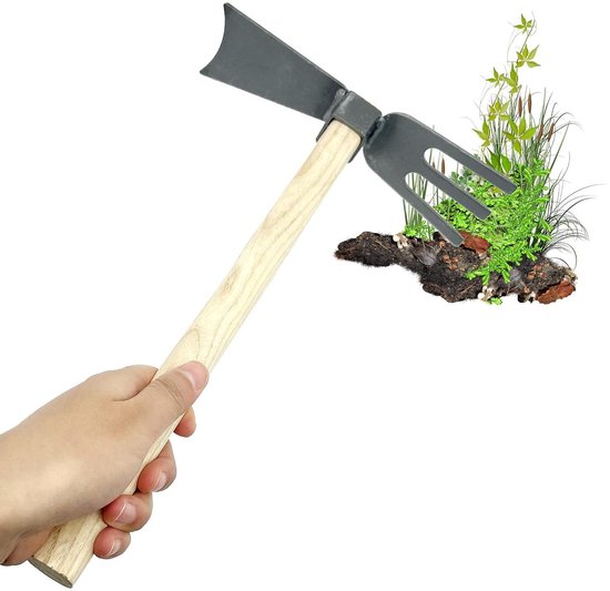 Dubbele hak voor de tuin - Metaal met korte handgreep | bol