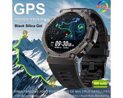Militaire GPS Smart Horloge voor Mannen – Outdoor Sport Horloge met Kompas, HD Scherm, Bluetooth, Oproepfunctie, IP69/5ATM Waterdicht, Fitness, Avontuur, Hardlopen